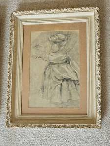 lot 100 image: Charcoal Sketch Rubens Infant Prints
