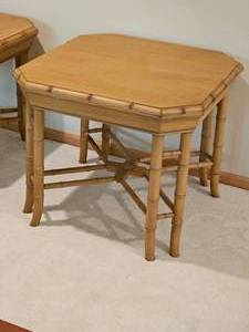 lot 20 image: Home Dcor Collection Rattan Bamboo Table