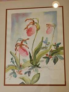 lot 170 image: Watercolor Lady Slipper Original