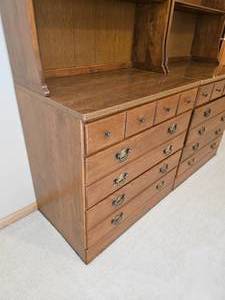lot 11 image: Ethan Allan Heirloom Nutmeg Chest & Bookcase