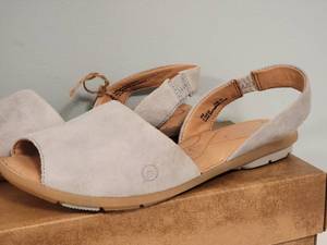 lot 36C image: Born Tidore Light Grey Distressed Sandal - Size 8.5 - NEVER WORN