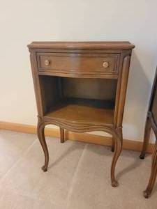 lot 160 image: Vintage Carved Bedside Table Pair