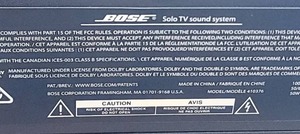 lot 163 image: Bose Solo TV Sound System Soundbar - 410376