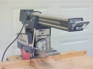 lot 48 image: Montgomery Ward Power Kraft 10 Radial Arm Saw - T.P.C. 2610E