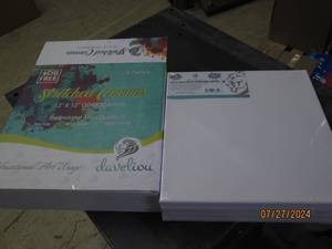 lot 174 image: new package of davelion 5 stretched canvas 12 inch x 12 inch panels acid free