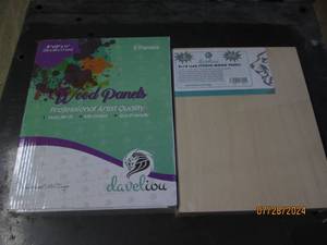 lot 186 image: package of new davelion 8 inch x 10 inch pure birch wood panels 4 in box new