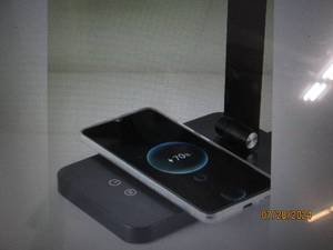 lot 214 image: Aleris LED Desk Lamp with USB Built-in Battery 13 new retail $135.00