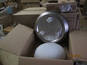 lot 236 image: case of 4 craftmade 3 light round ceiling lights