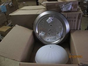 lot 237 image: case of 4 craftmade 3 light round ceiling lights