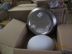 lot 238 image: case of 4 craftmade 3 light round ceiling lights