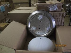 lot 240 image: case of 4 craftmade 3 light round ceiling lights