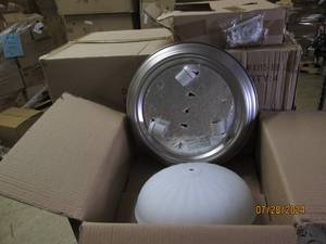 lot 241 image: case of 4 craftmade 3 light round ceiling lights