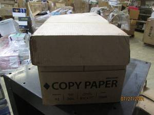 lot 27 image: case of copy paper 20lb 8.5 inch x 11 inch 5000 sheets