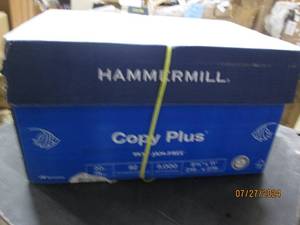 lot 37 image: case of hammermill copy plus 8.5 x 11 inch printer paper 5,000 sheets