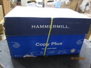 lot 41 image: case of hammermill copy plus 8.5 x 11 inch printer paper 5,000 sheets
