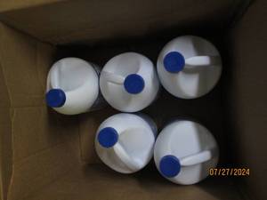lot 112 image: 5 1 gallon bottles of bleach...