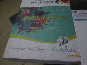 lot 171 image: new package of davelion 5 stretched canvas 12 inch x 12 inch panels acid free