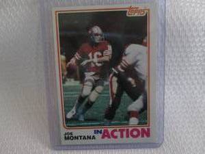 lot 24 image: 1982 Topps Joe Montana In Action Ca...
