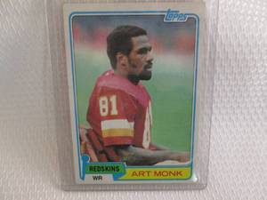 lot 28 image: 1981 Topps Art Monk Rookie Card...