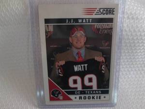 lot 77 image: 2011 Score J.J Watt Rookie Card...