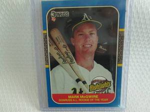 lot 128 image: 1987 Donruss Mark McGwire Highlight...