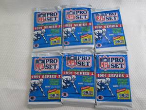 lot 134 image: 1991 Proset Series 1 Football Pack...