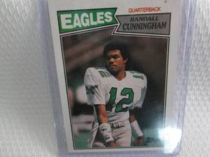 lot 158 image: 1987 Topps Randall Cunningham Rooki...