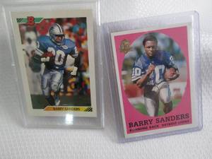 lot 187 image: Barry Sanders 1992 Bowman & Topps C...