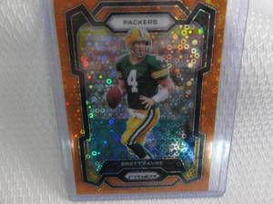 lot 188 image: 2023 Prizm Brett Favre Orange Disco...