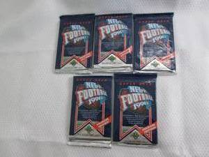 lot 201 image: 5 1991 Upper Deck Football Packs...