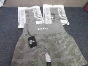 lot 372 image: 3- Medium Camo Gym Wolf Shorts...