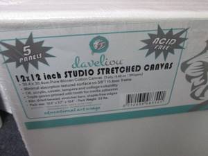 lot 403 image: 5 pk Develiou12x12 Stretched Ca...