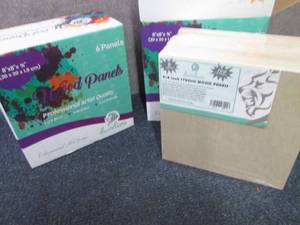 lot 406 image: 2-6 pks Daveliou 8x8 Wood Canva...