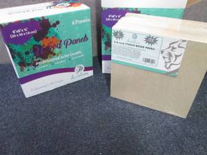 lot 408 image: 2-6 pks Daveliou 8x8 Wood Canva...