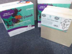 lot 409 image: 2-6 pks Daveliou 8x8 Wood Canva...