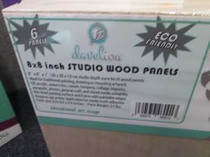 lot 410 image: 2-6 pks Daveliou 8x8 Wood Canva...