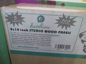 lot 421 image: 2-5 pks Daveliou 8x10 Wood Canv...