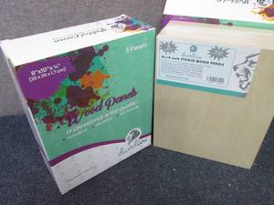 lot 424 image: 2-5 pks Daveliou 8x10 Wood Canv...