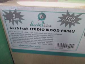 lot 425 image: 2-5 pks Daveliou 8x10 Wood Canv...