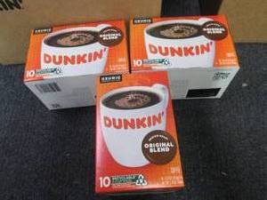 lot 525 image: 3- 10 ct Dunkin Original Blend Kcu...