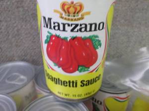 lot 557 image: 12- 15 oz Marzano Spaghetti Sauce...