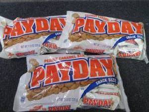 lot 634 image: 3- 11.6 oz PayDay Snack Size...