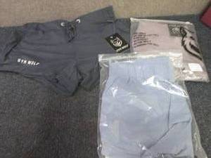 lot 374 image: 3- Medium Gym Wolf Tie Shorts...