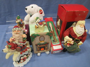 Paper Mache Santa, Santas With Bears