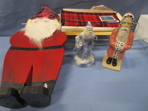Plaid Scarf, Clay Santas