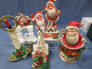Vintage Plastic Workshop, Dioramas, Milk Glass Candle Holders
