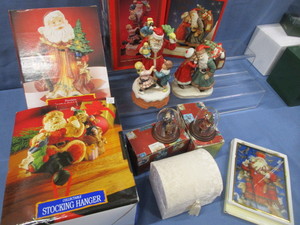 Stocking & Candle Holders, Figures Under Glass