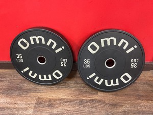 lot 16 image: (2) OMNI Classic OG Bumper Plates 35 LBS