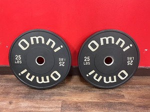lot 17 image: (2) OMNI Classic OG Bumper Plates 25 LBS