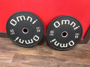 lot 25 image: (2) OMNI Classic OG Bumper Plates 45 LBS